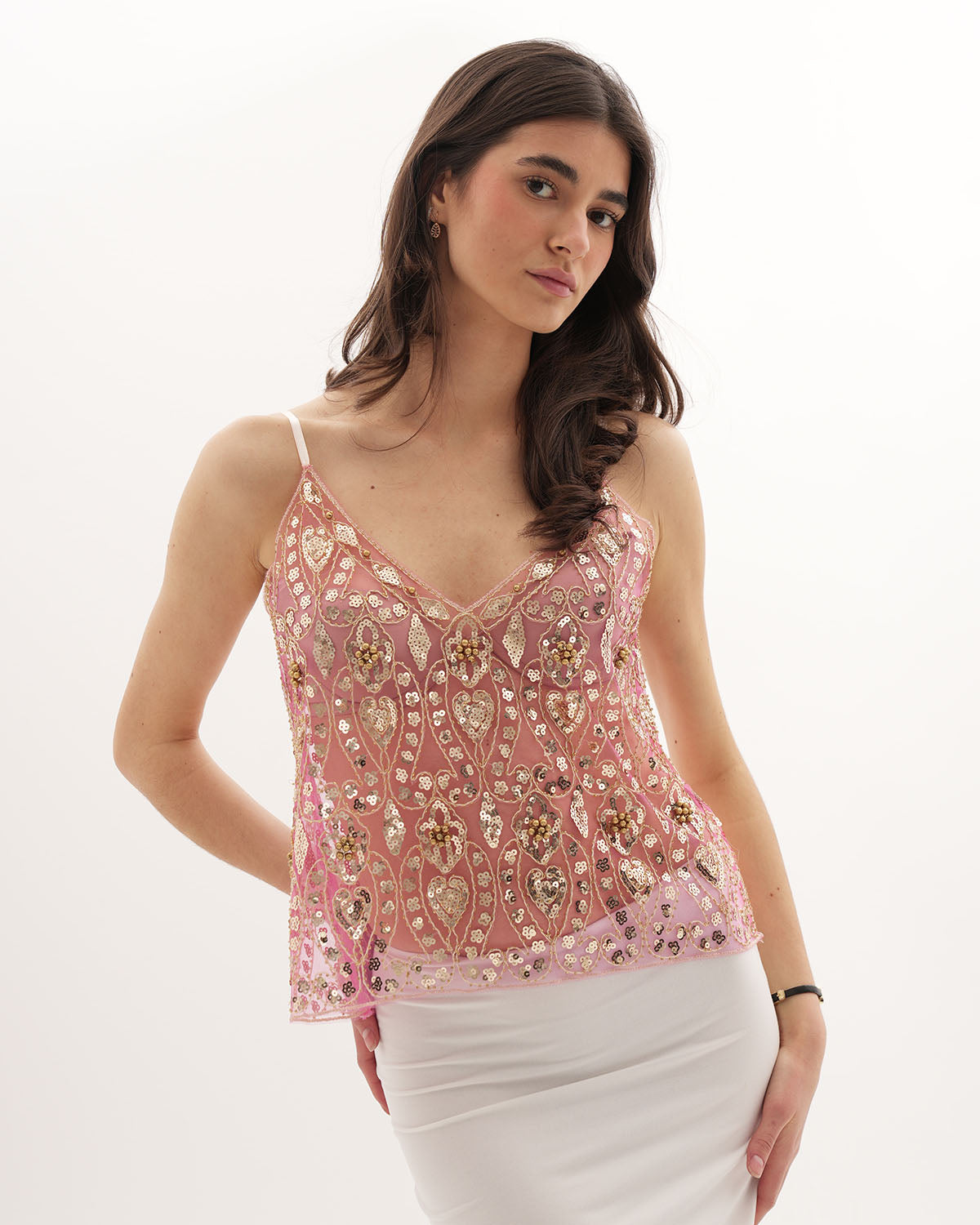 Cristina Embellished Top - Pink