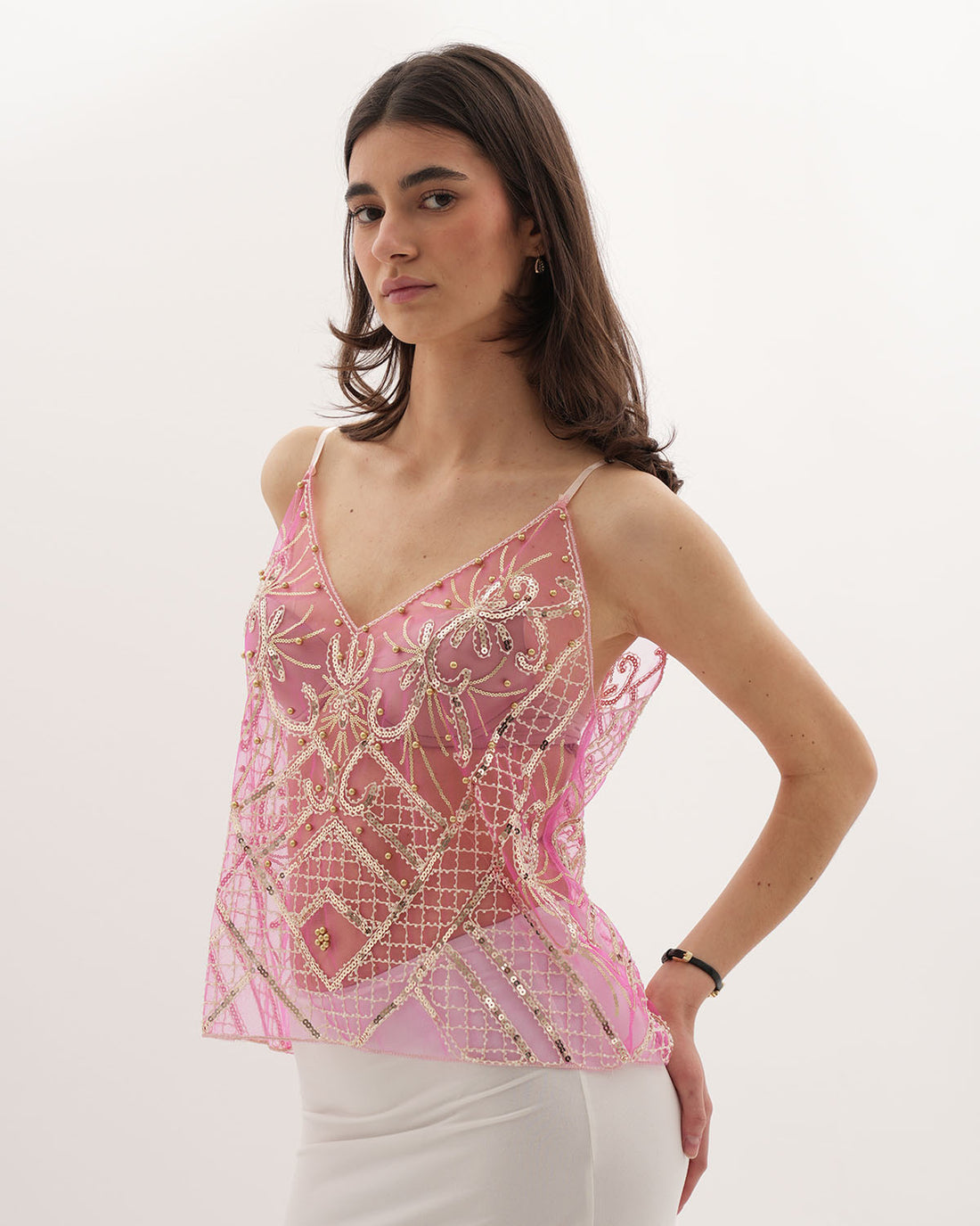 Luna Embellished Top - Pink