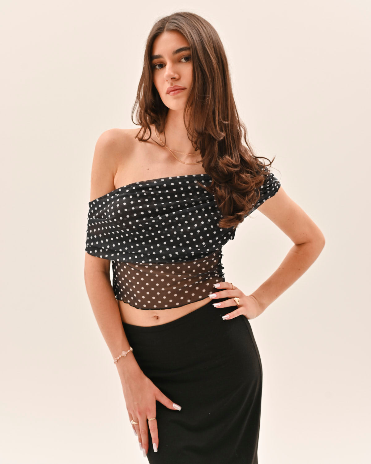 Allura Polka Dot Top - Black