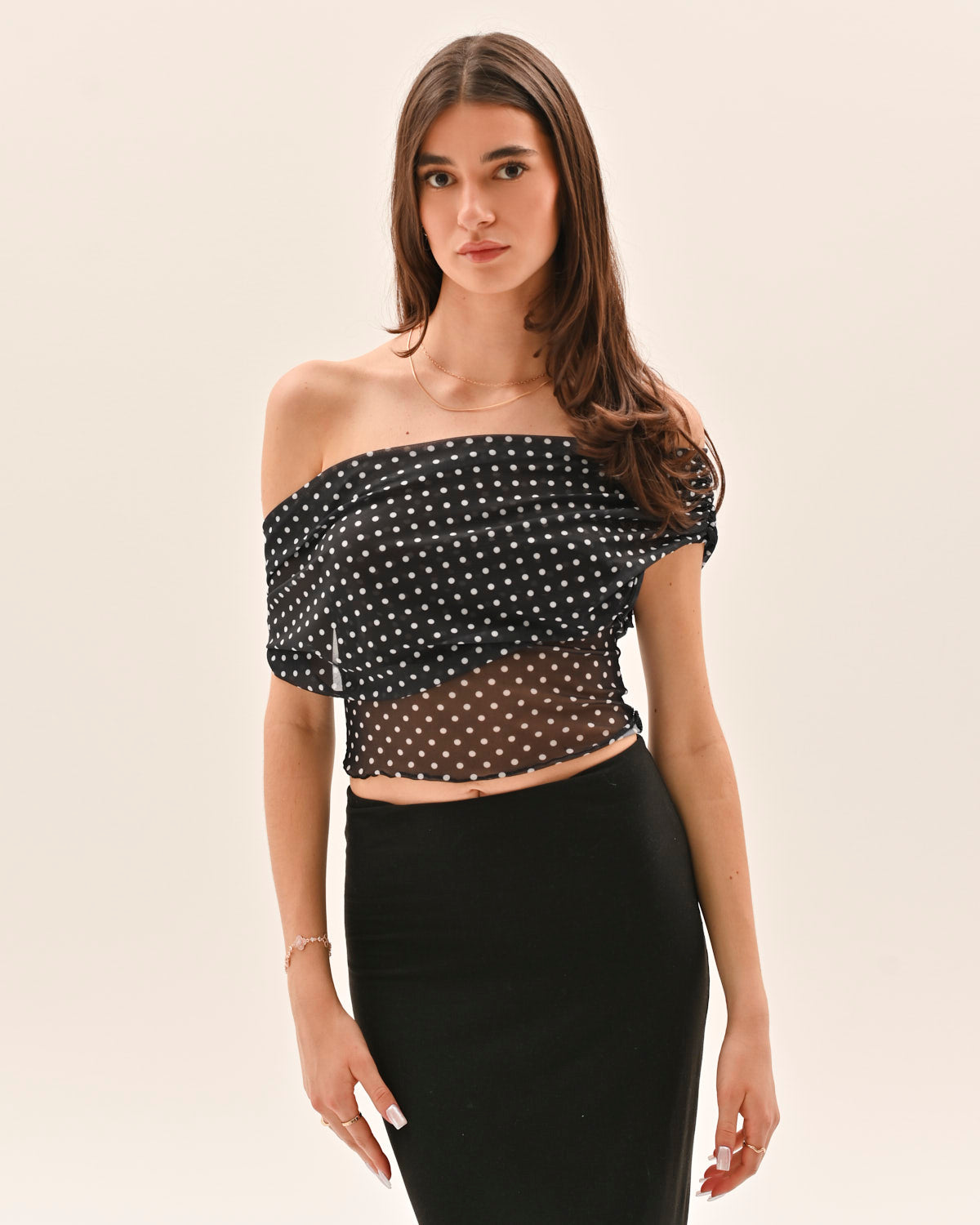 Allura Polka Dot Top - Black