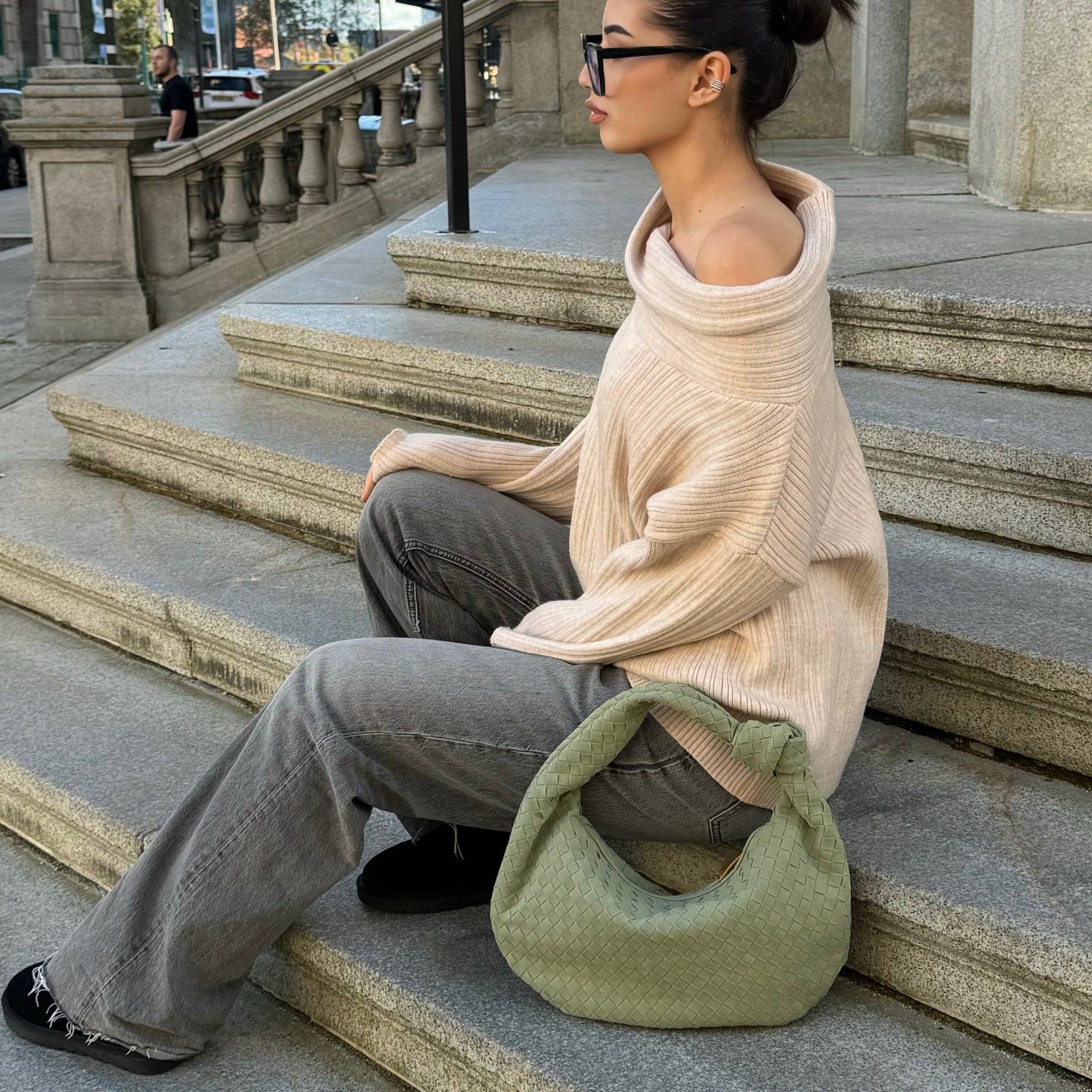 Silva Suede Bag - Sage Green