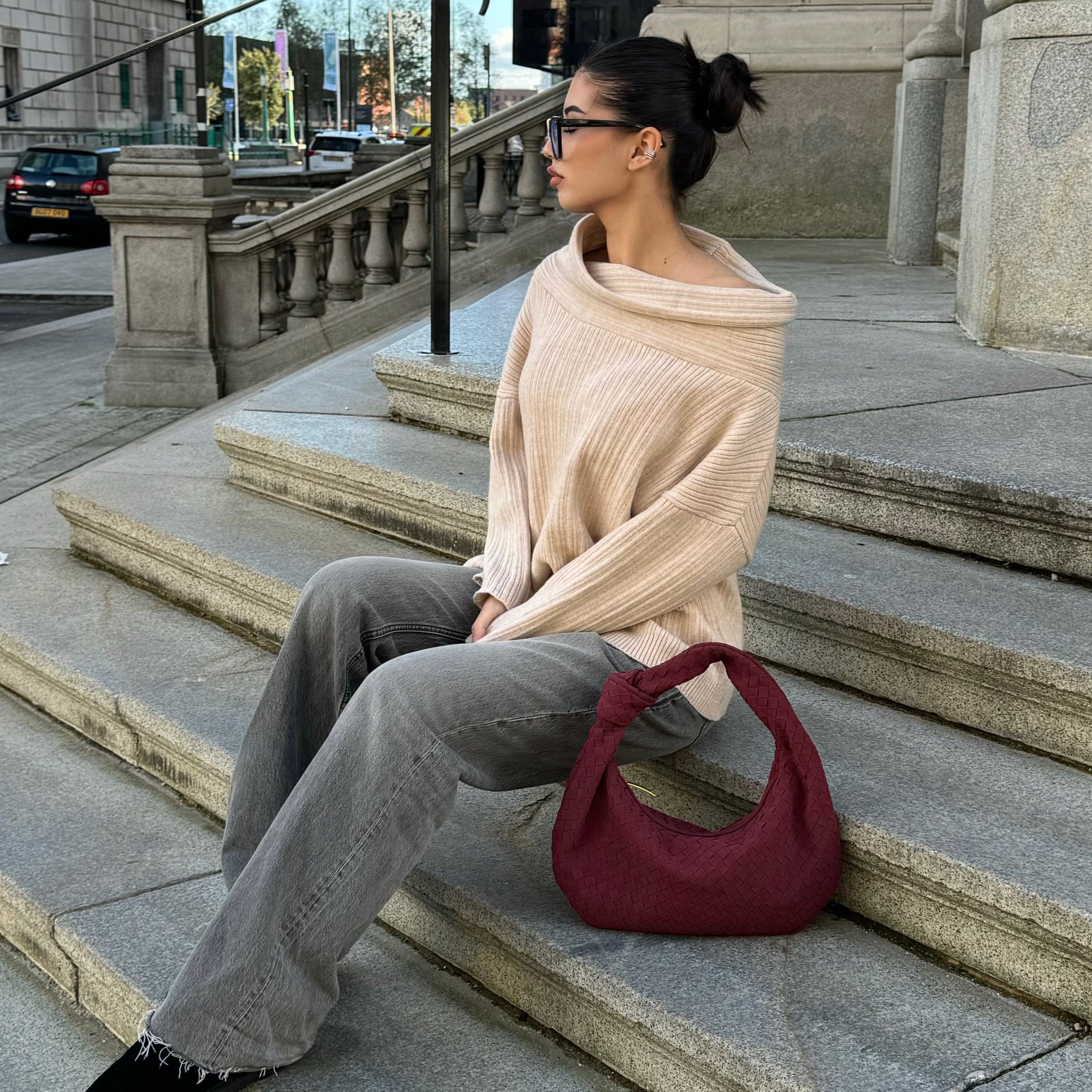 Silva Suede Bag - Burgundy